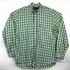 Men’s Barbour Green Plaid Button Down Shirt